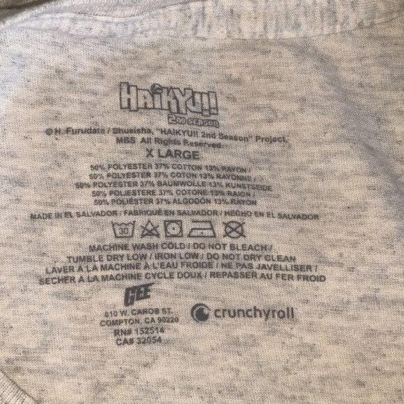 Haikyuu!! 2nd Season Anime Graphic T-Shirt X-Large Heather Gray Short Sleeve - Picture 2 of 9